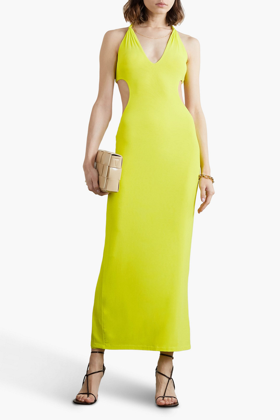  Dion Lee - Midikleid Aus Stretch-cady Mit Rückenausschnitt - Gelb - Uk 12 