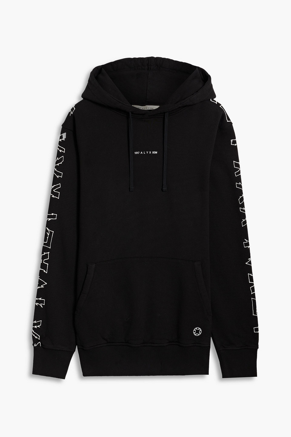 Printed cotton-fleece hoodie