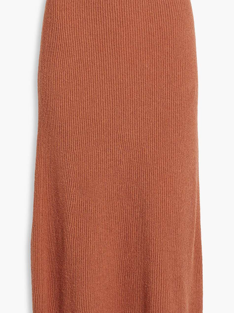 soleil ribbed cotton-blend midi skirt