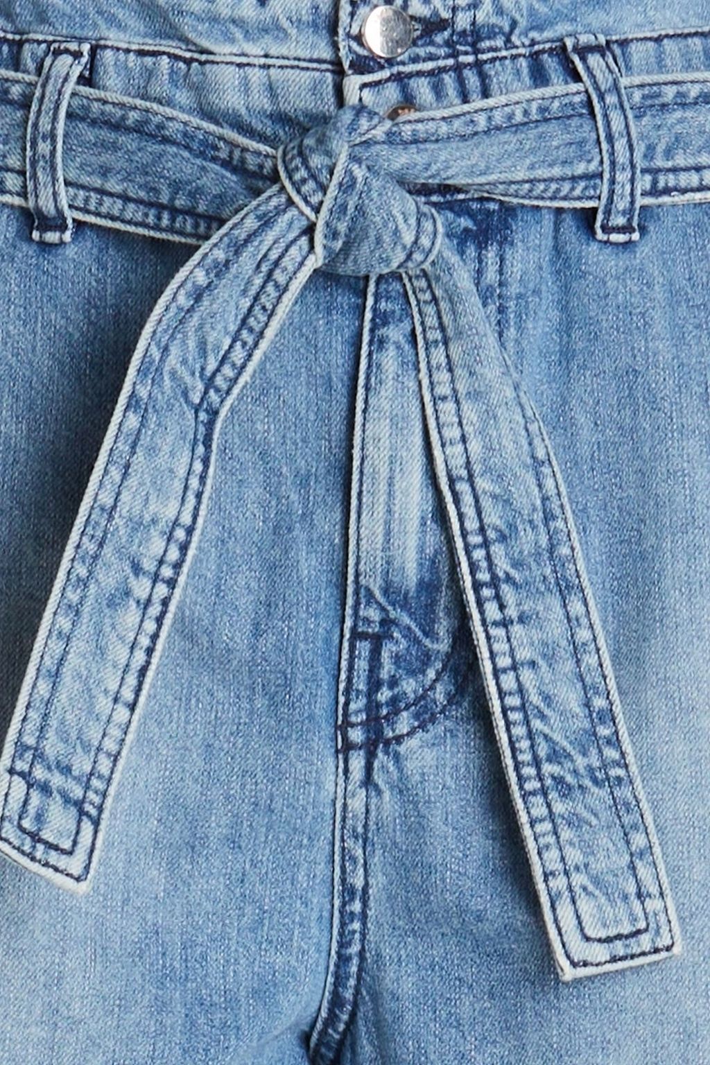 Belted Denim Shorts
