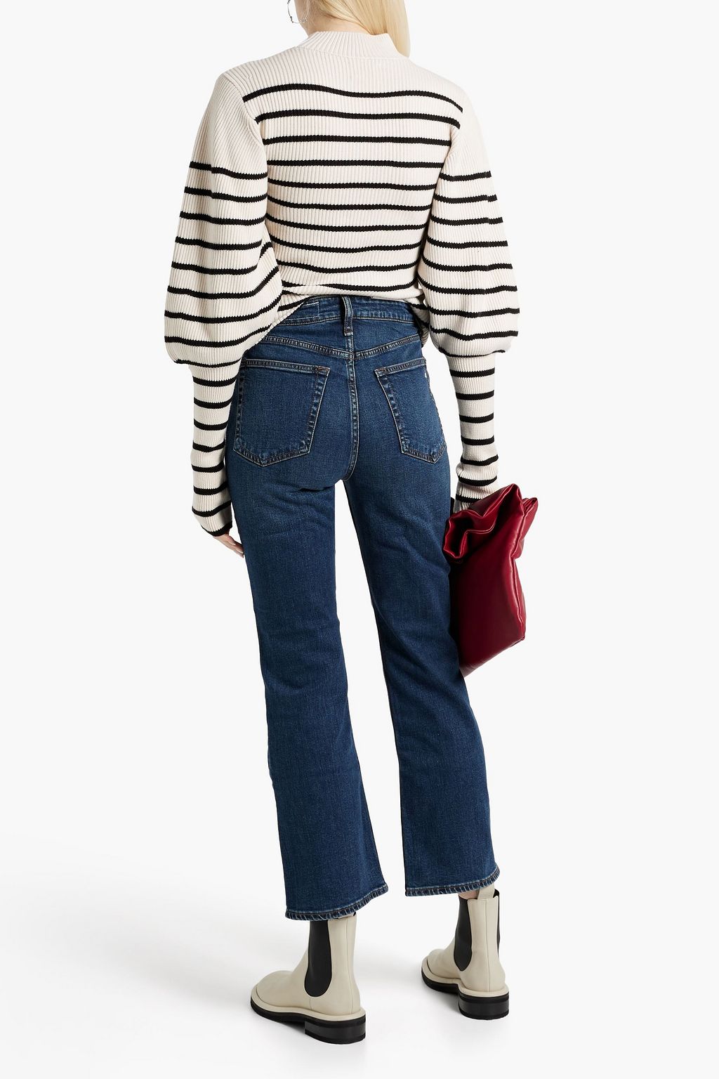 RAG & BONE جينز “كاسي” بحواف واسعة ومسترخية وخصر عالٍ