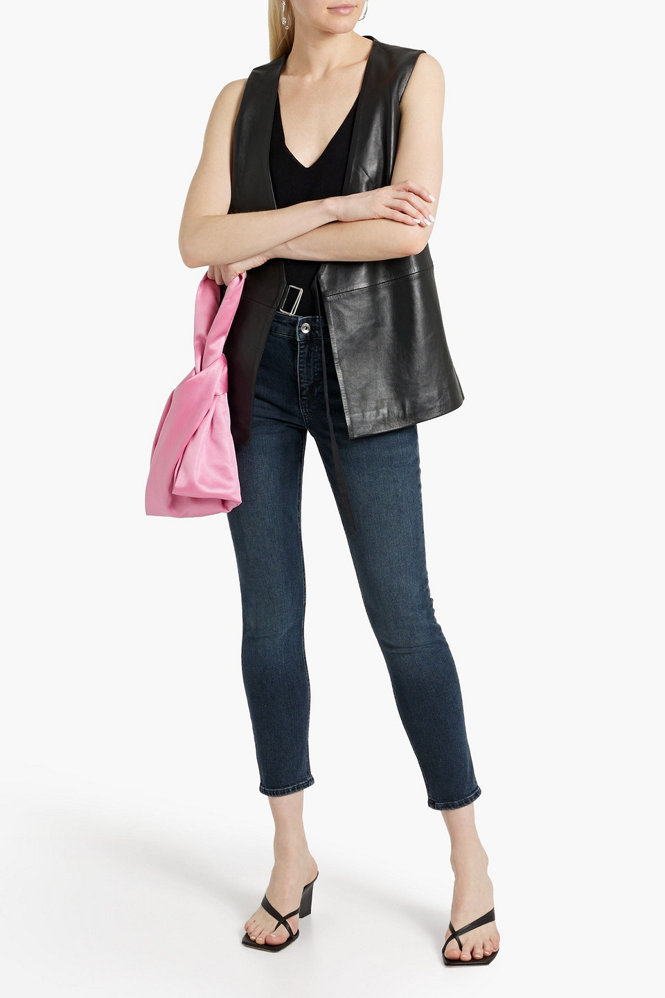 Rag & Bone Cate Faded Mid-rise Skinny Jeans In Dark Denim