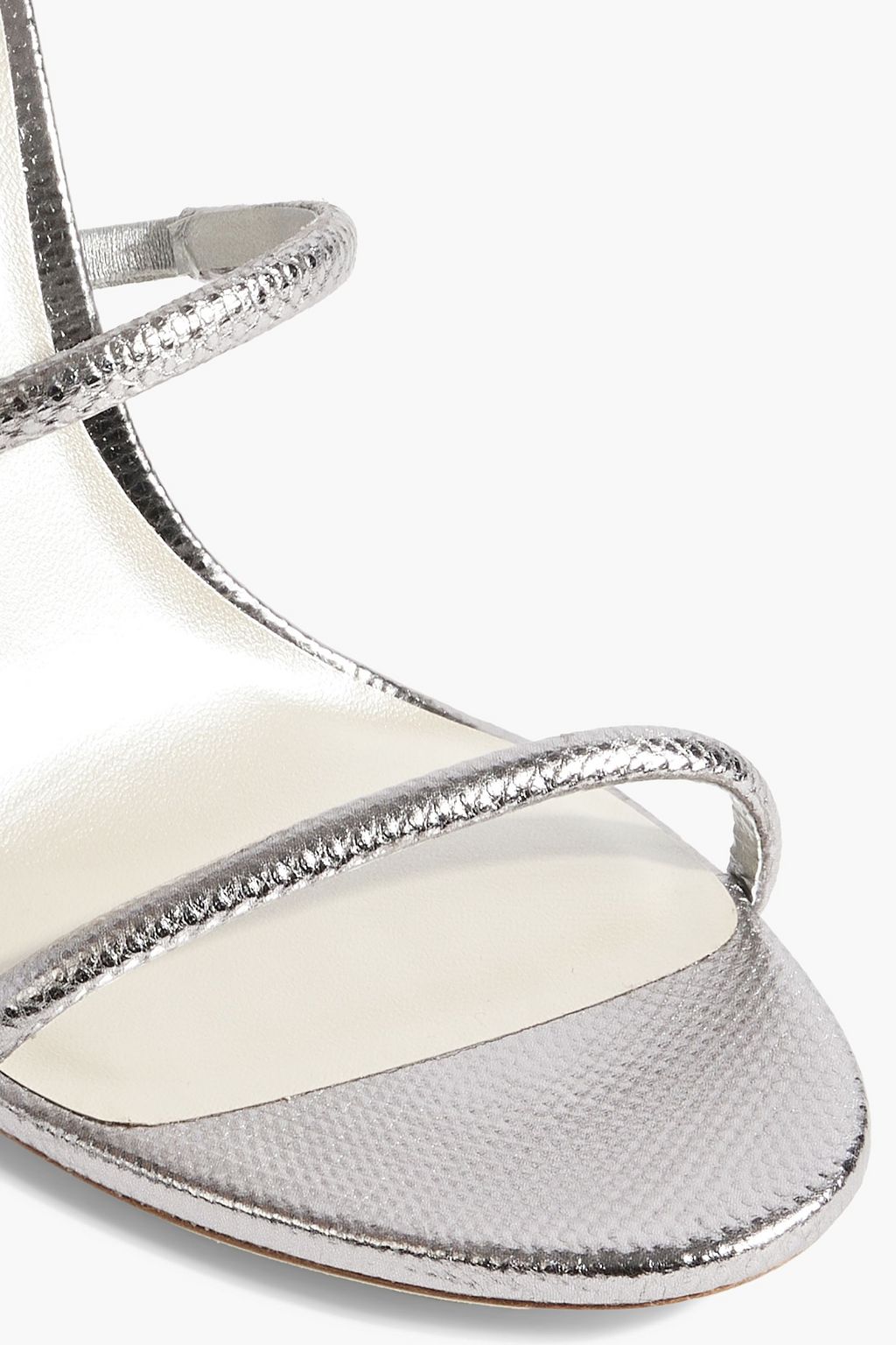 RENE' CAOVILLA Metallic lizard-effect leather sandals