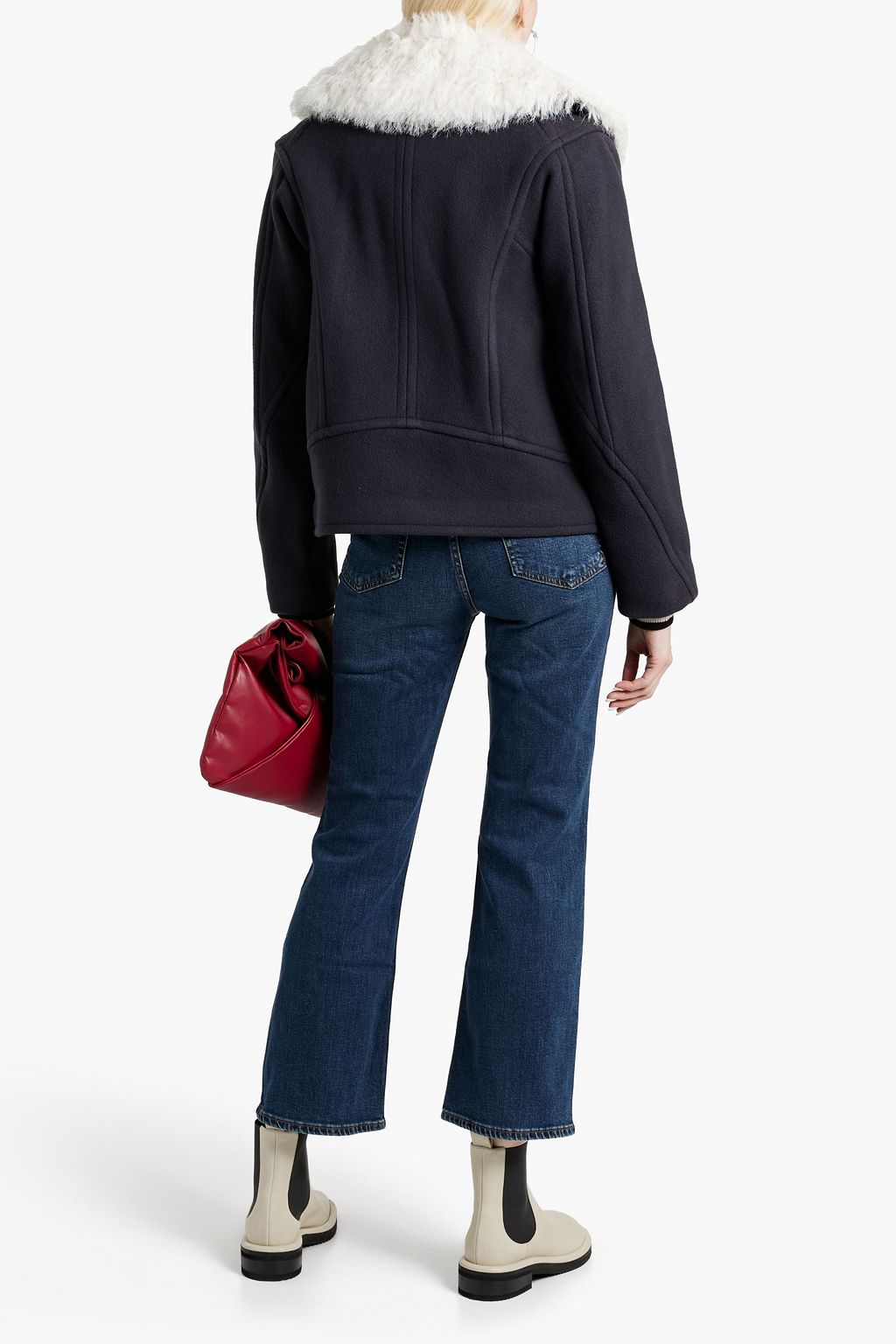 RAG & BONE Alfie doppelreihiger Mantel aus Filz aus einer Wollmischung