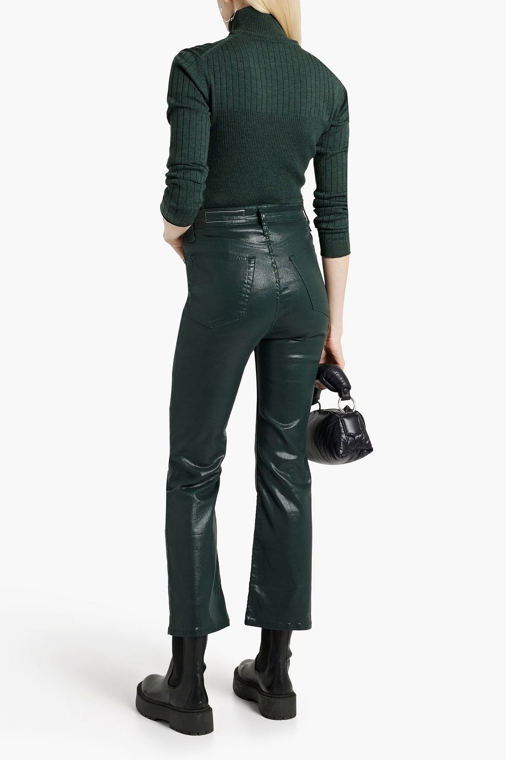 RAG & BONE Coated high-rise kickflare jeans