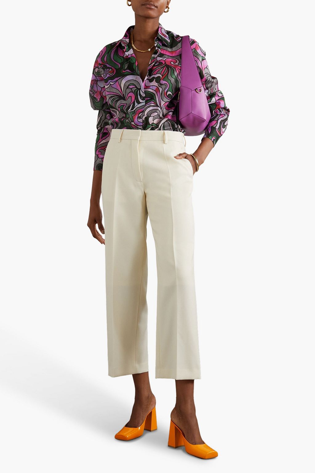DRIES VAN NOTEN Wool-twill wide-leg pants