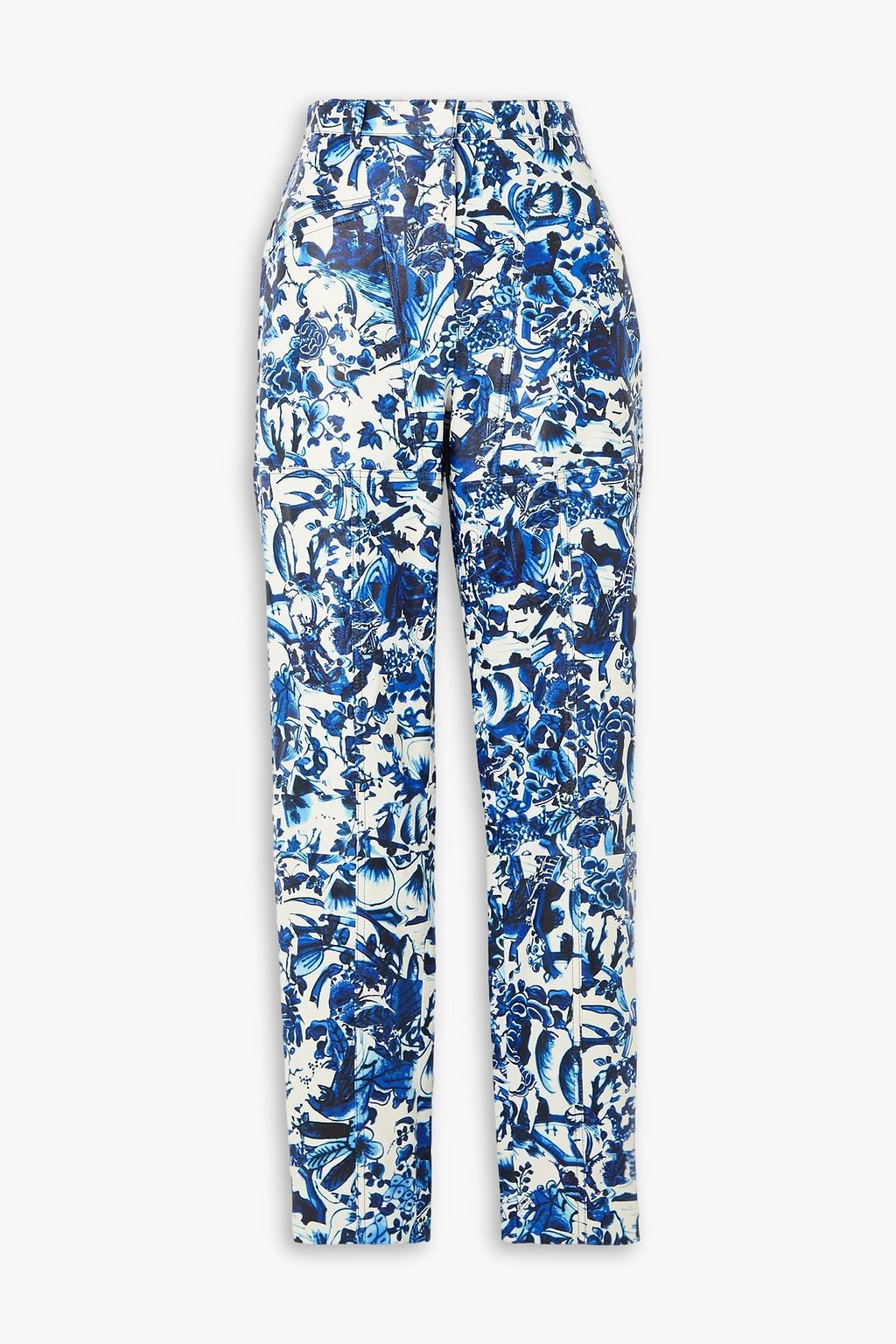 DRIES VAN NOTEN Floral-print leather tapered pants | THE OUTNET