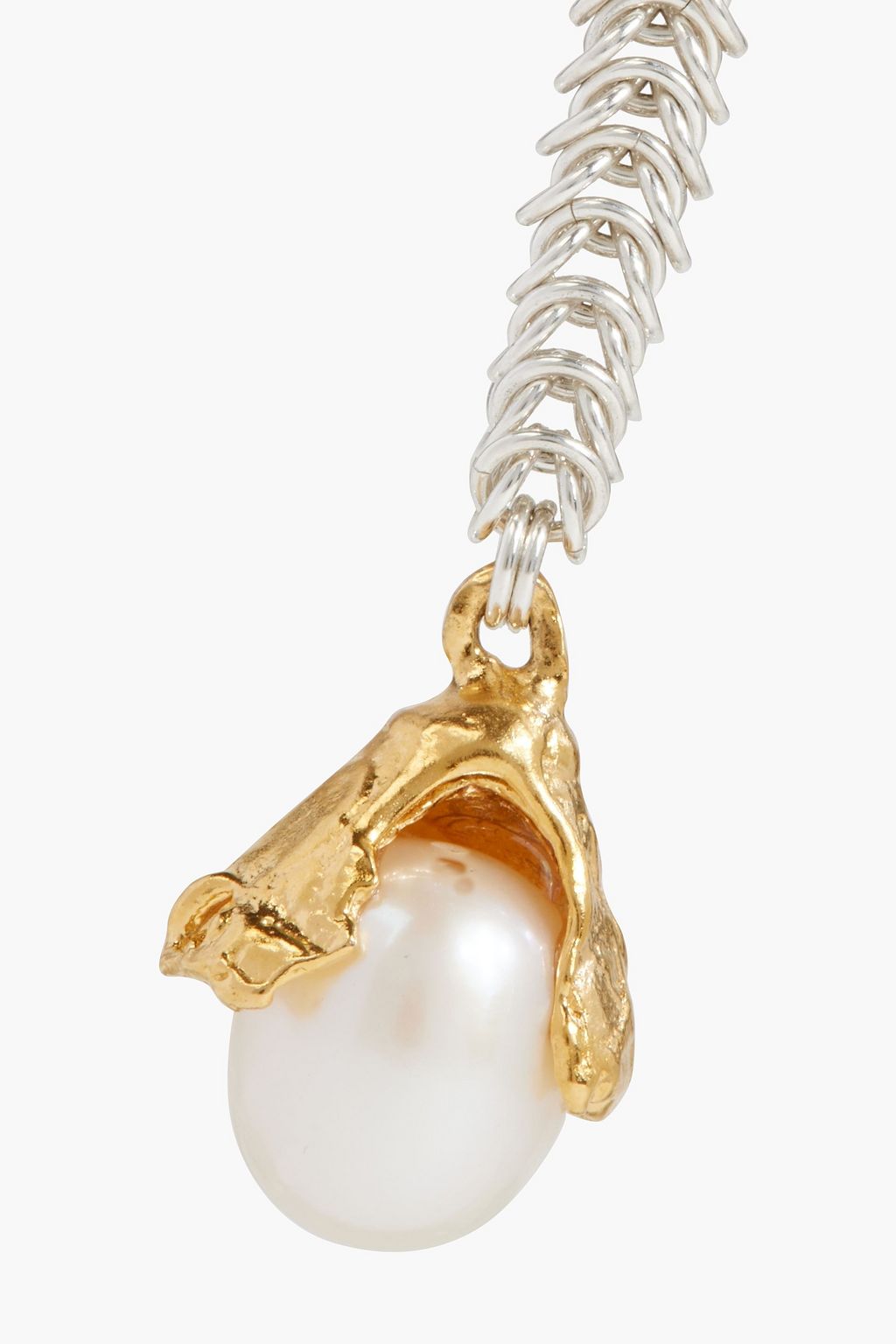 ALIGHIERI Gold and silver-tone faux pearl earrings