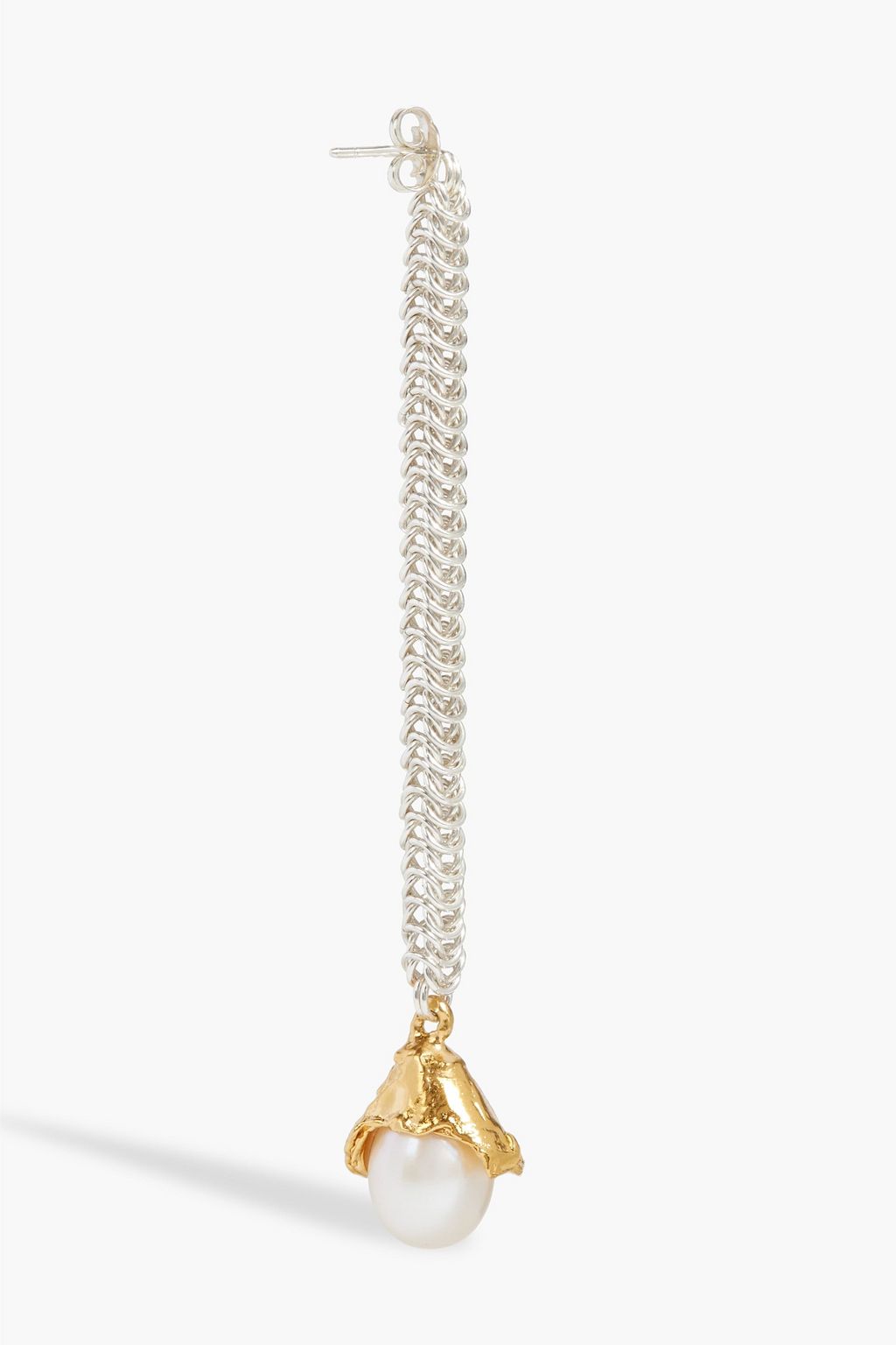 ALIGHIERI Gold and silver-tone faux pearl earrings