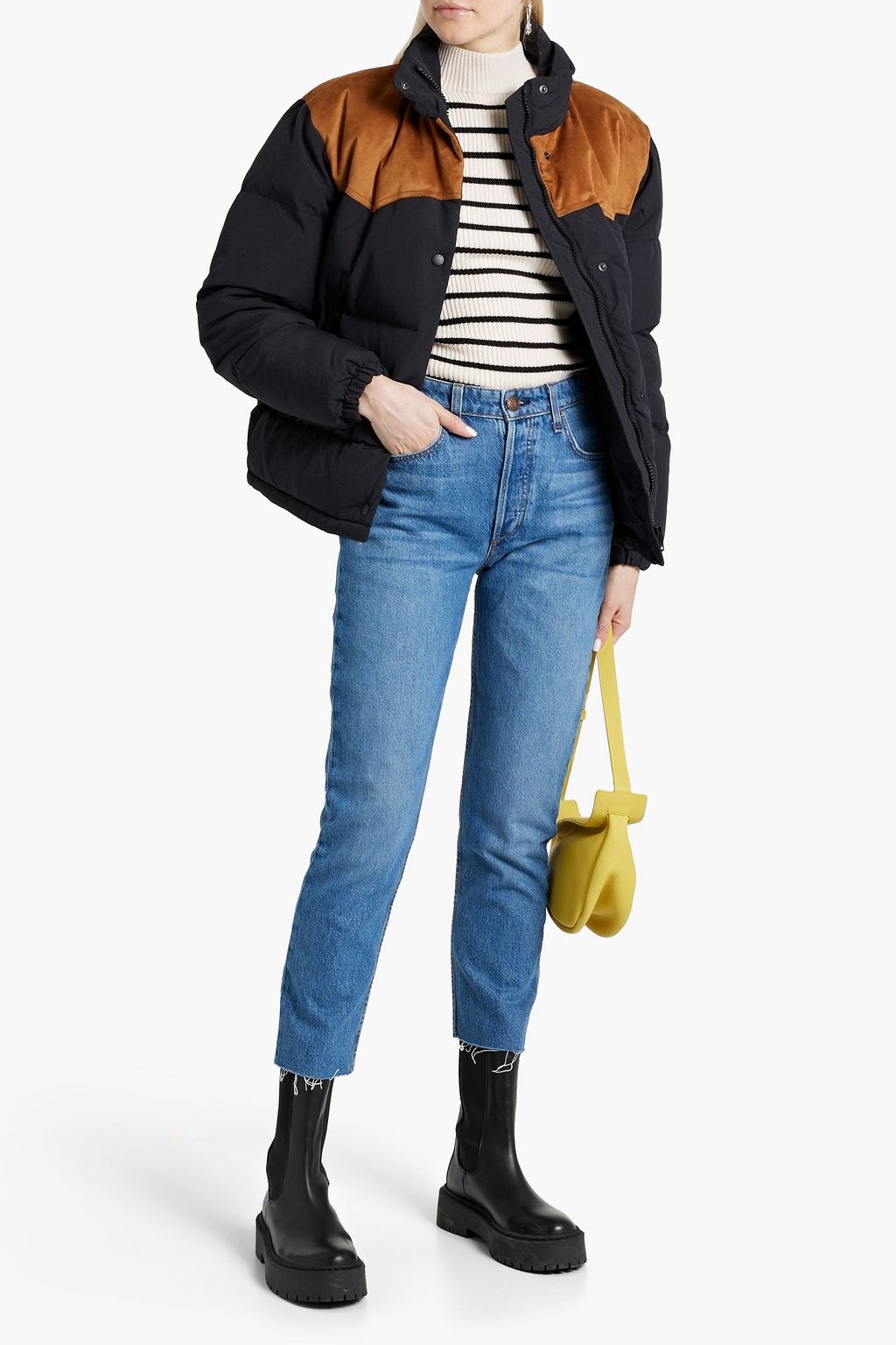 RAG & BONE Cal faux suede-paneled quilted ripstop down jacket
