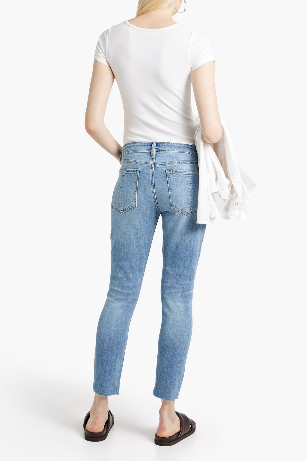 RAG & BONE Cate cropped distressed mid-rise skinny jeans