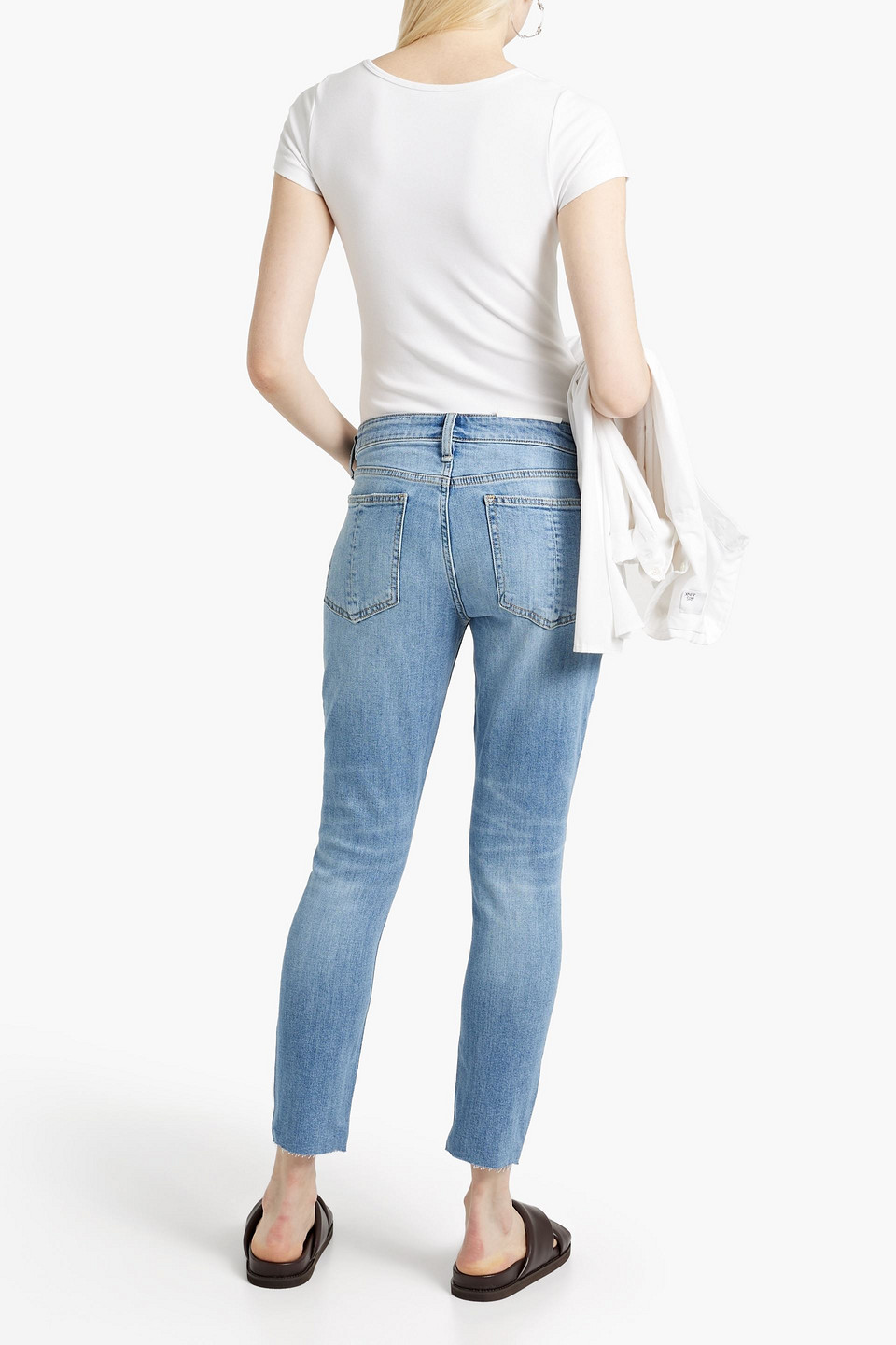 RAG & BONE CATE CROPPED DISTRESSED MID-RISE SKINNY JEANS 3074457345637463197
