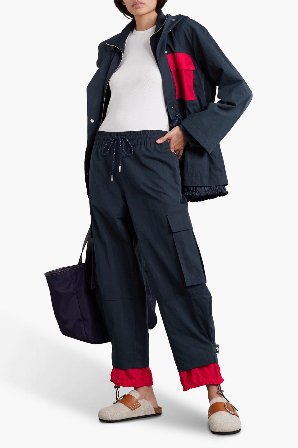 JW ANDERSON COTTON-BLEND SHELL TRACK PANTS