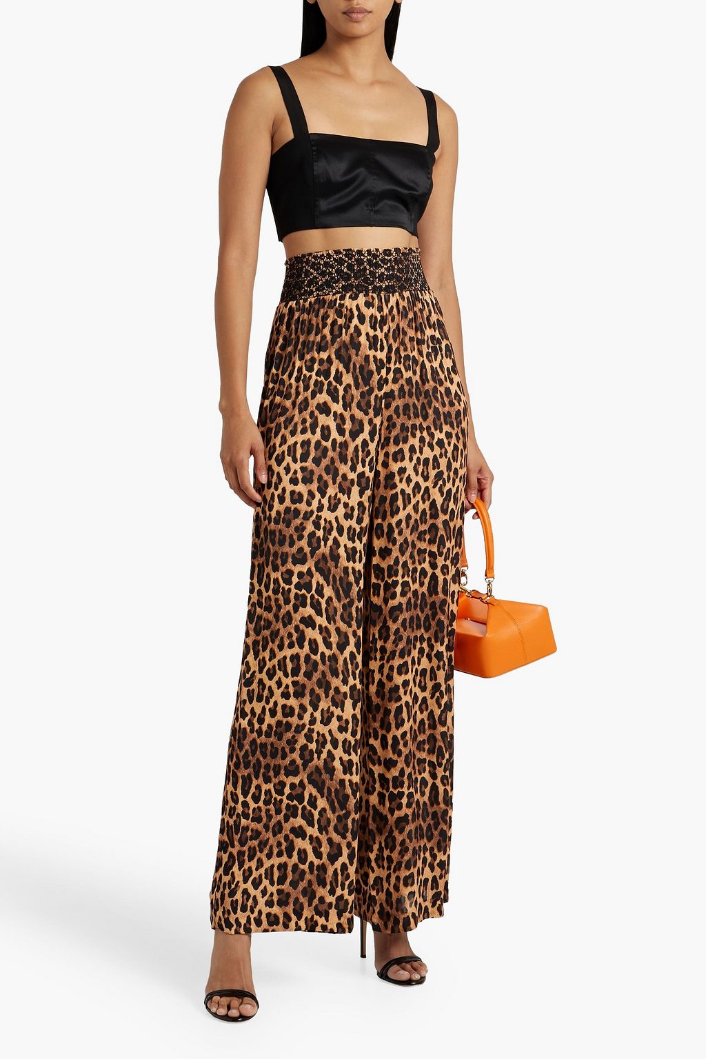 ALICE + OLIVIA Russell leopard-print satin wide-leg pants