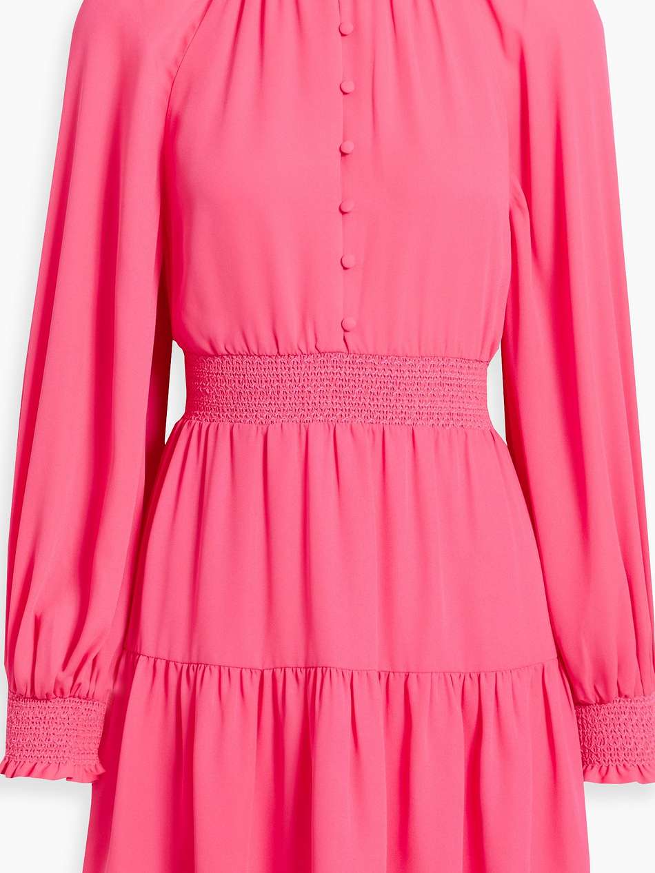 lavina tiered smocked crepe mini dress