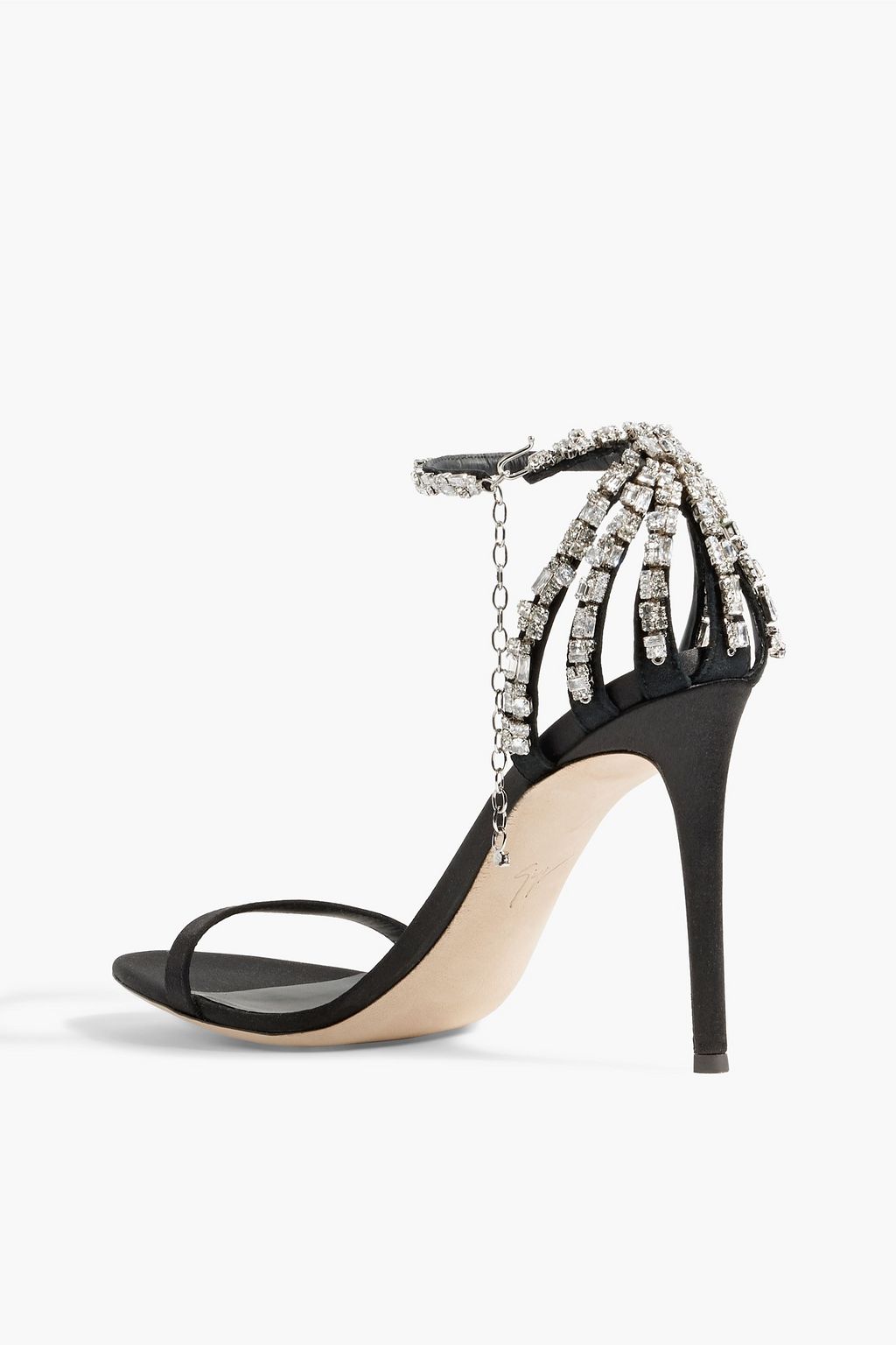 GIUSEPPE ZANOTTI 아델 크리스털 장식 스웨이드 샌들