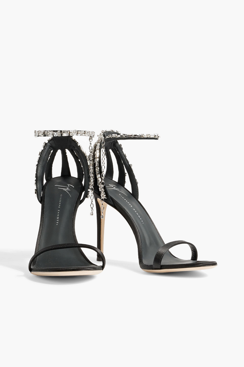 Giuseppe Zanotti Adele Crystal Embellished Suede Sandals In Black