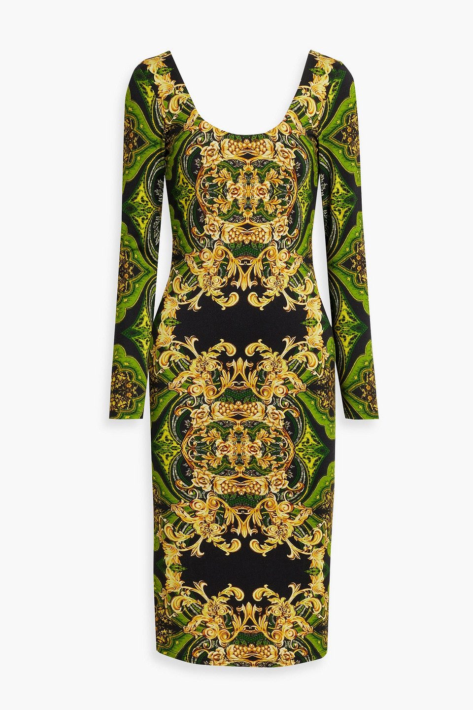Alice And Olivia Delora Printed Jersey Dress In Leaf Green | ModeSens