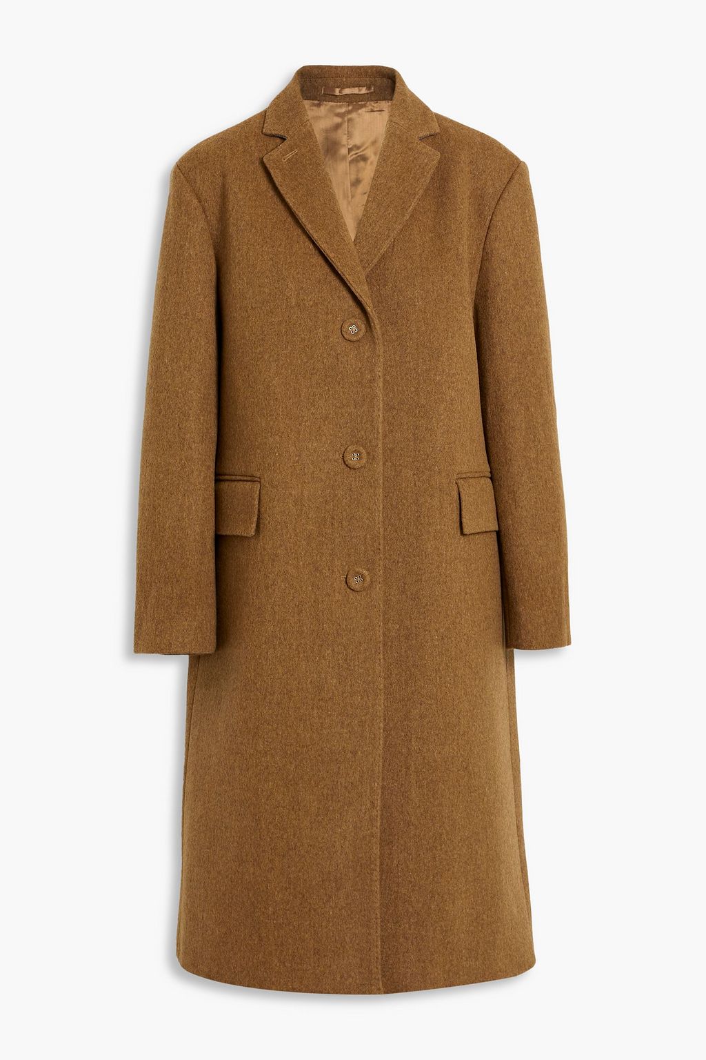 Amber wool-blend felt coat