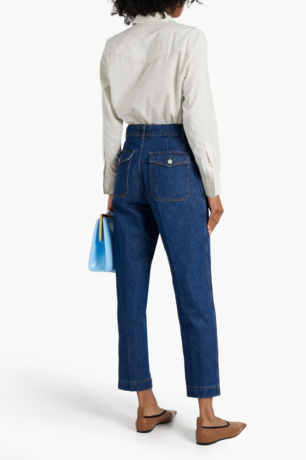 OFFICINE GÉNÉRALE Carina striped slub cotton shirt