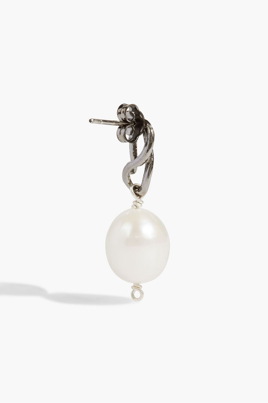 ALIGHIERI Black rhodium-plated sterling silver and freshwater pearl earring