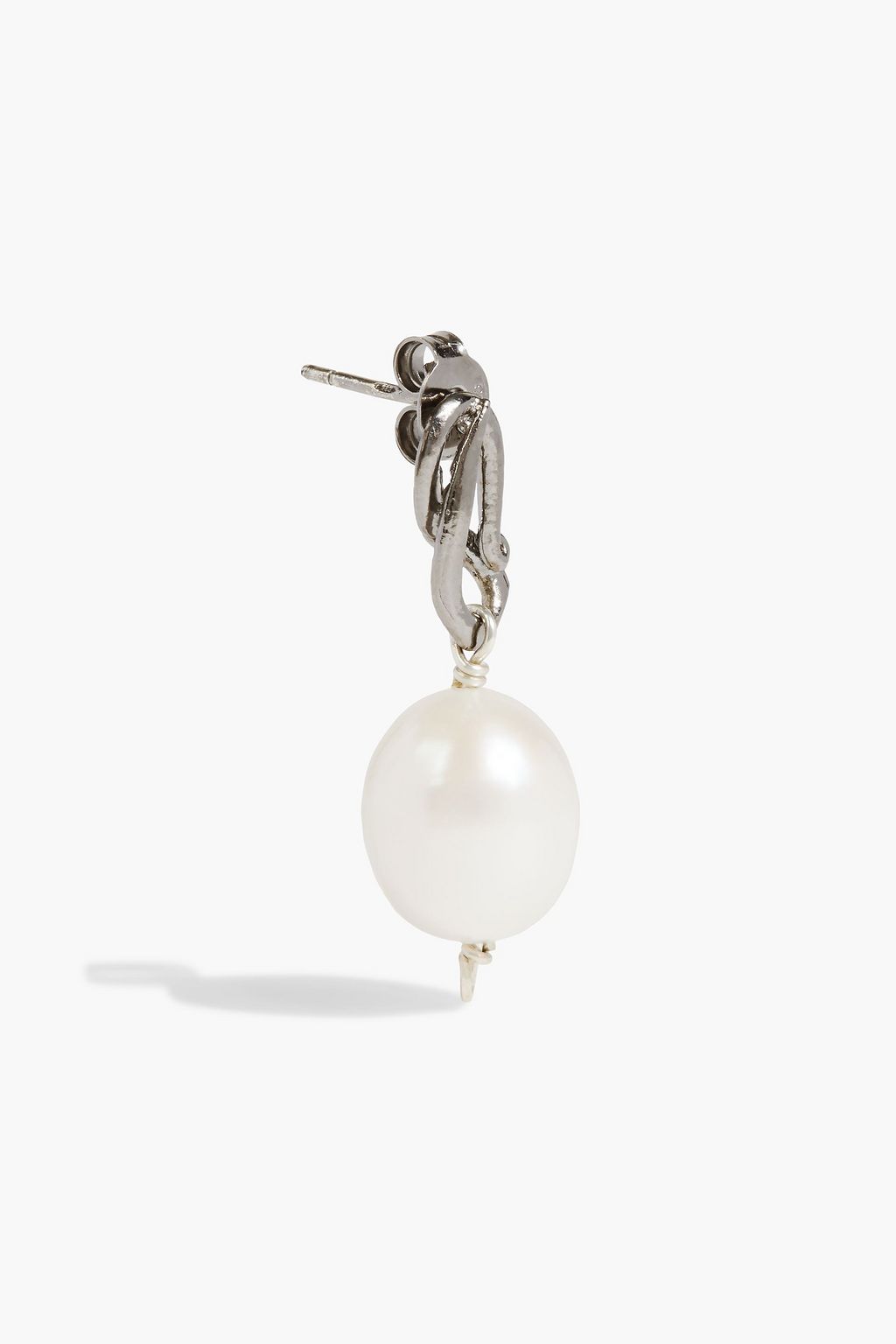 ALIGHIERI Black rhodium-plated sterling silver and freshwater pearl earring