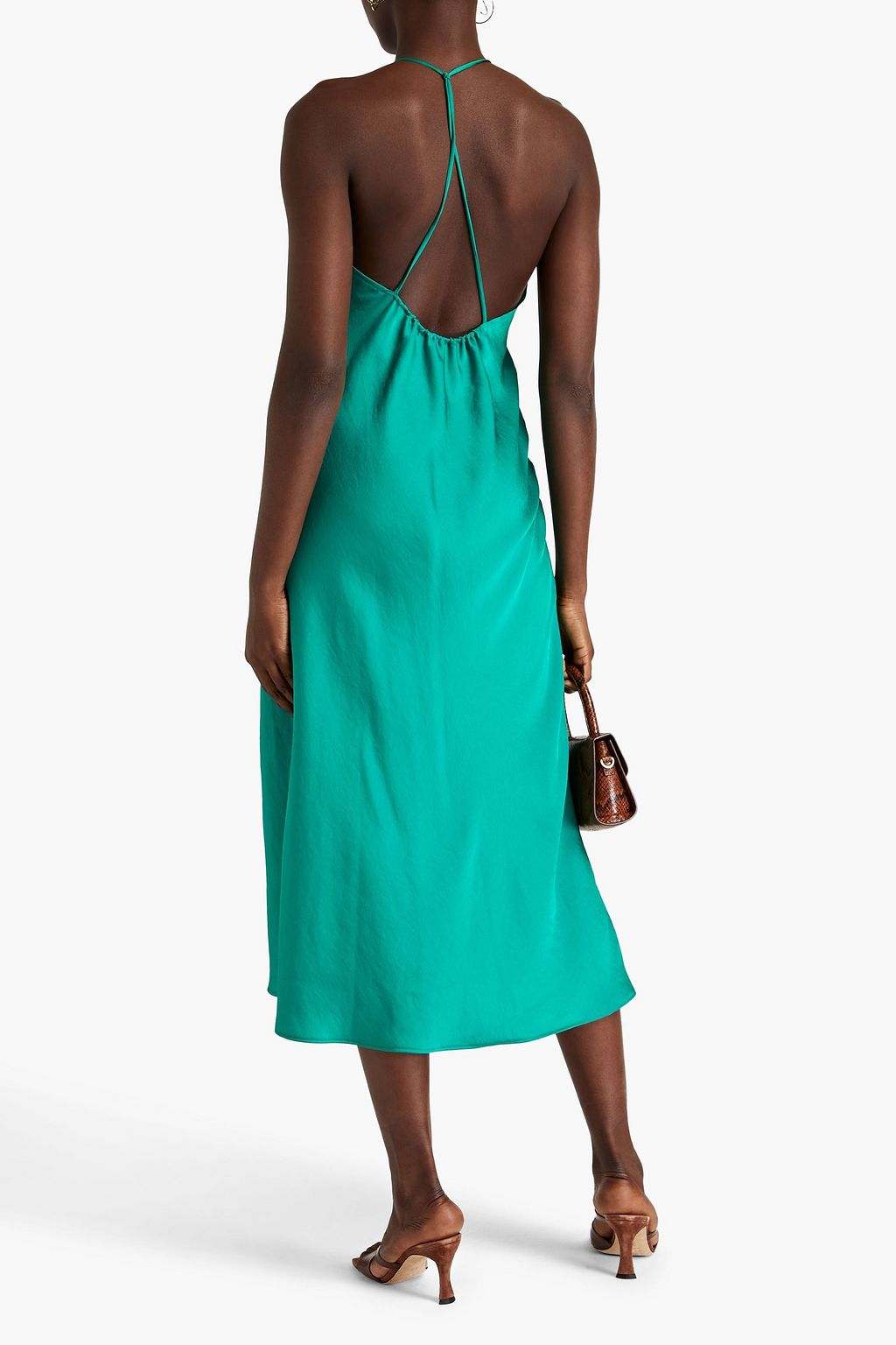 BA&SH Ruched cutout crepe midi dress