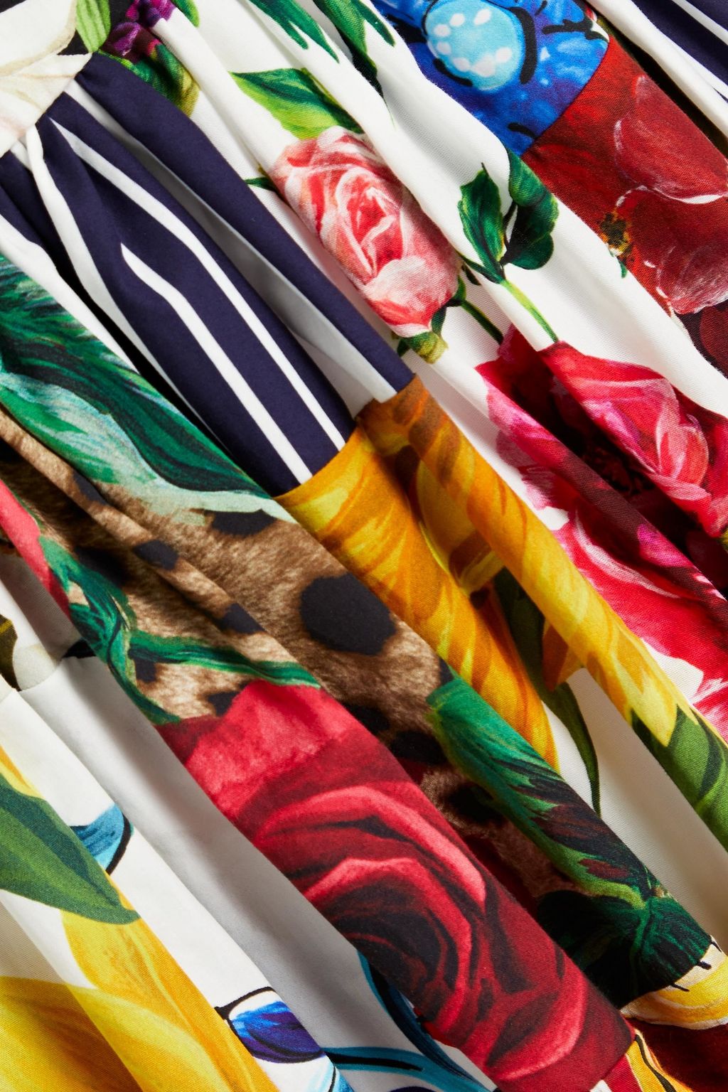 DOLCE&GABBANA Gathered printed cotton midi dress