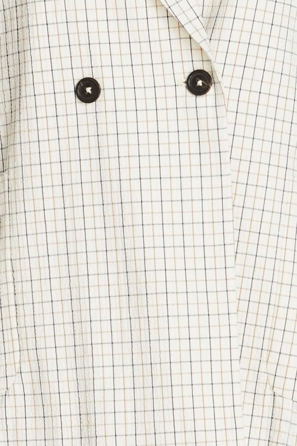 PS PAUL SMITH Doppelreihiger Blazer aus Seersucker aus einer Baumwollmischung mit Karomuster