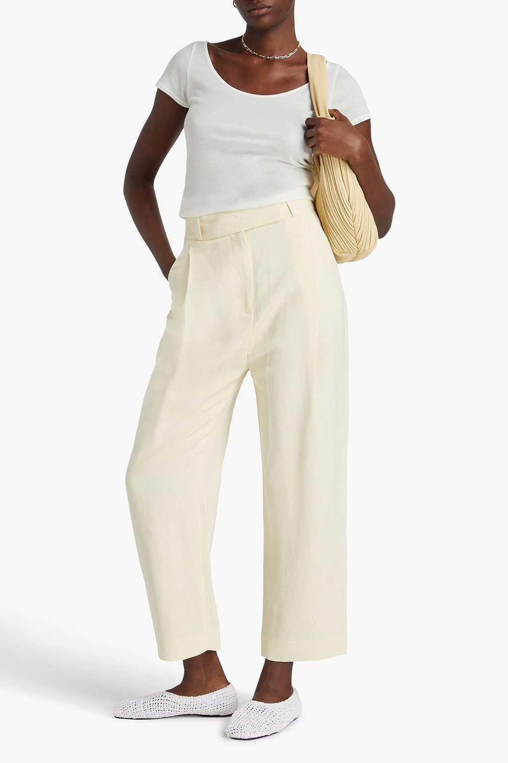 TOTEME Slub woven wide-leg pants