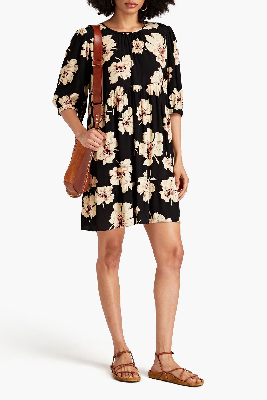 BA&SH Katia floral-print crepe mini dress