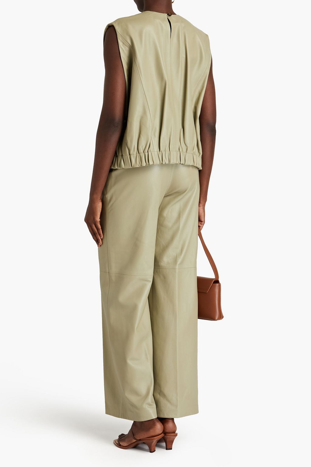 LOULOU STUDIO Hanwa gathered leather top