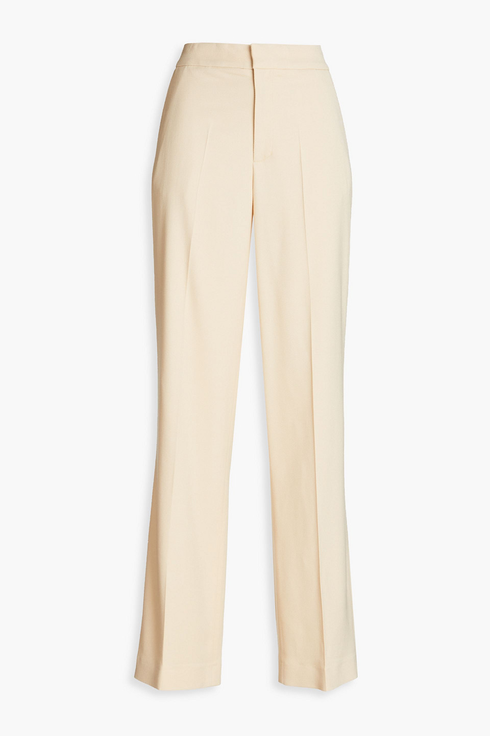 Loulou Studio Nady Stretch-twill Straight-leg Pants In Cream