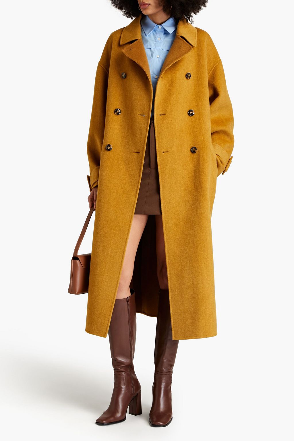 LOULOU STUDIO Bora doublebreasted herringbone wool and cashmereblend