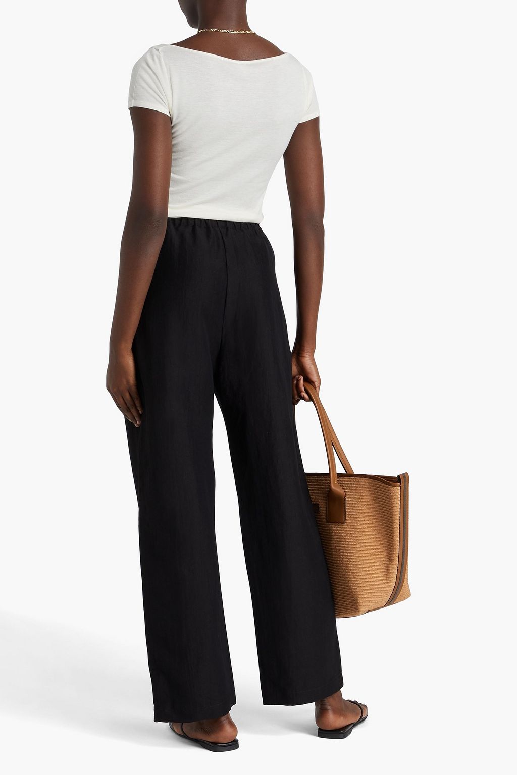 TOTEME Gathered linen-blend wide-leg pants | THE OUTNET