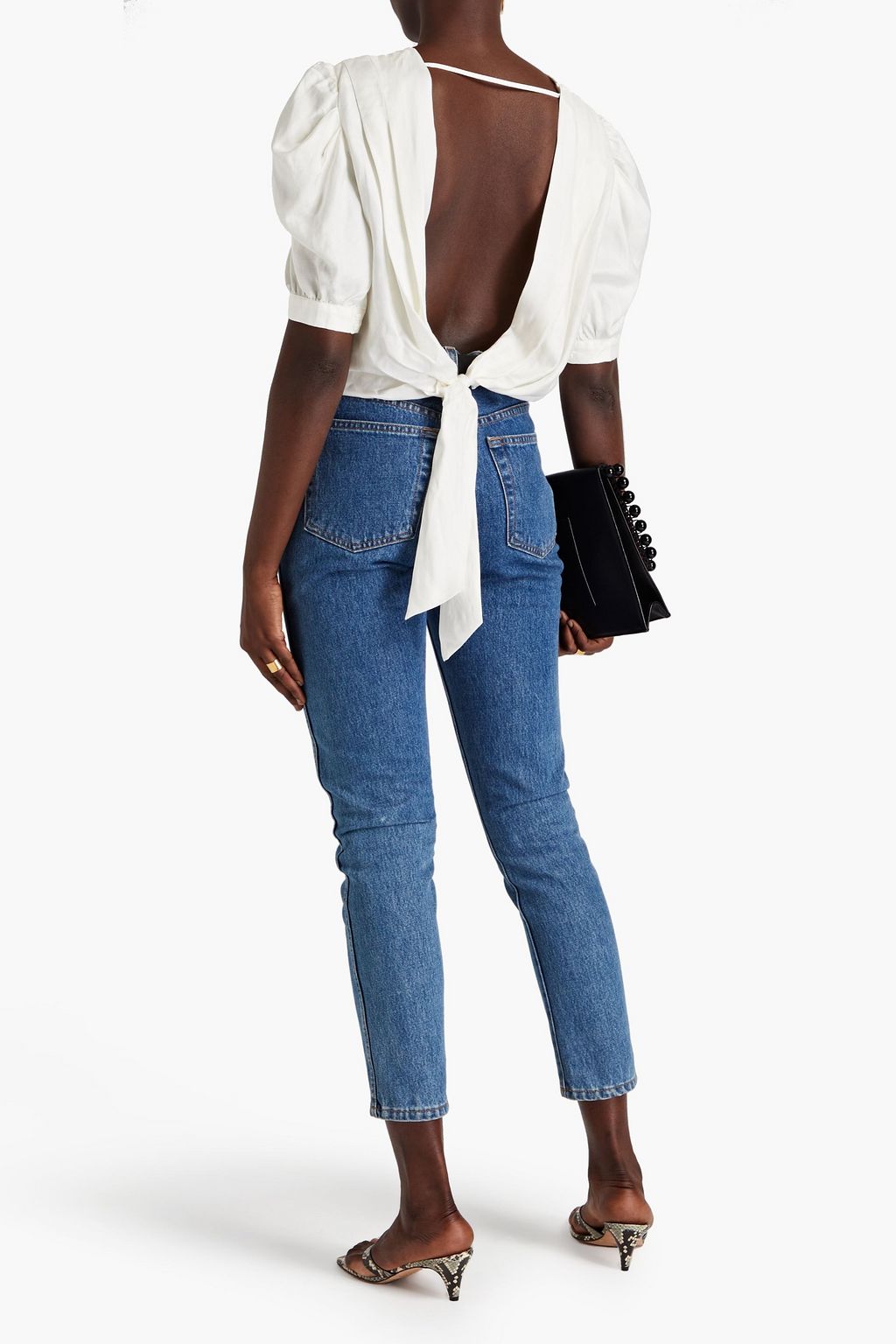BA&SH Saphia pleated satin-twill top