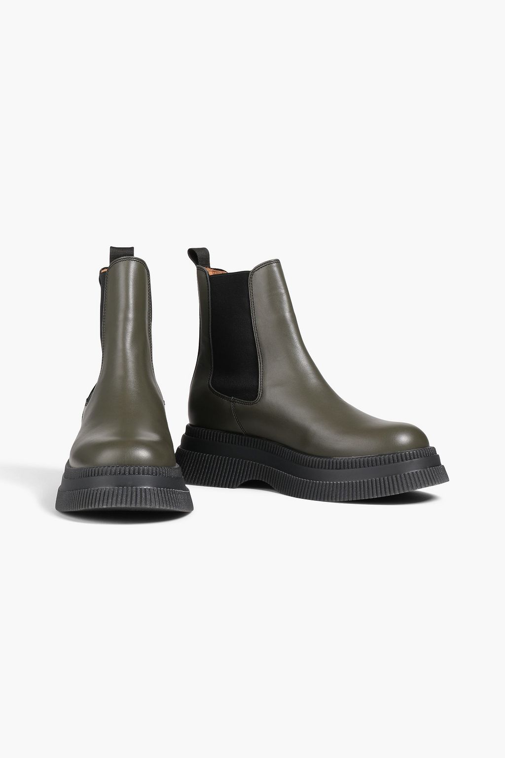 GANNI Myrtle two-tone leather ankle boots