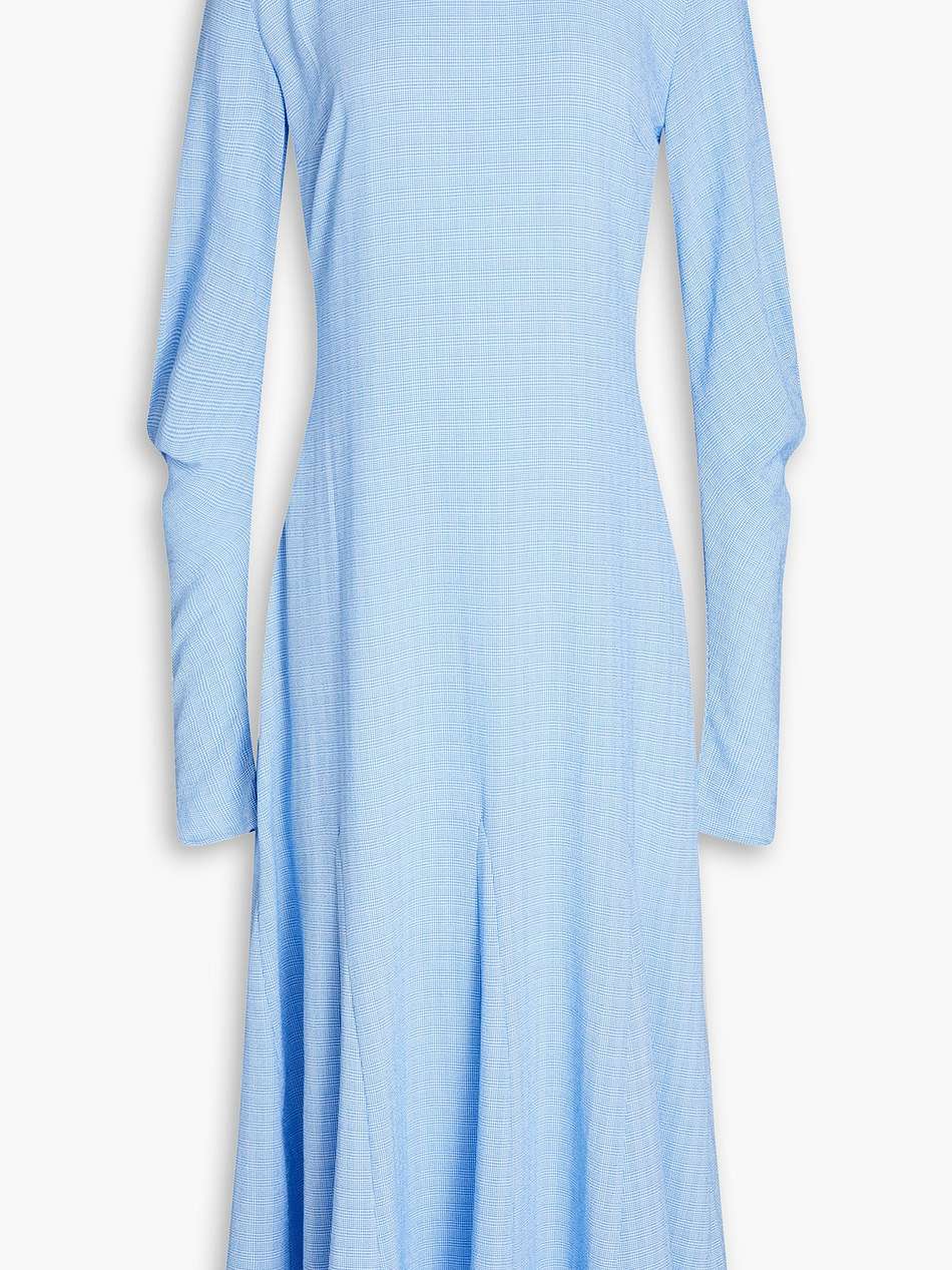 lisa flared gingham crepe midi dress