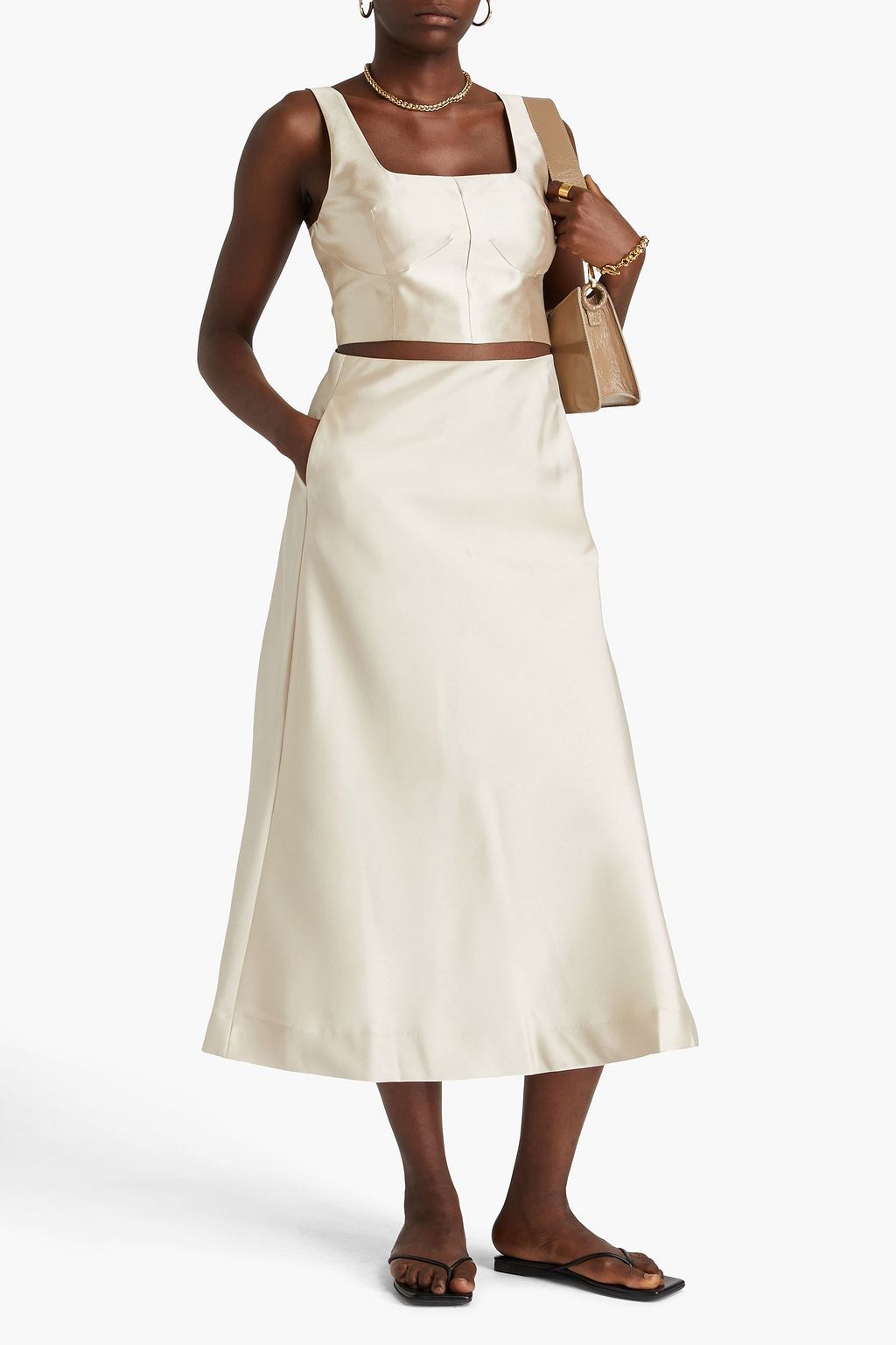 HOLZWEILER Coni cropped satin top