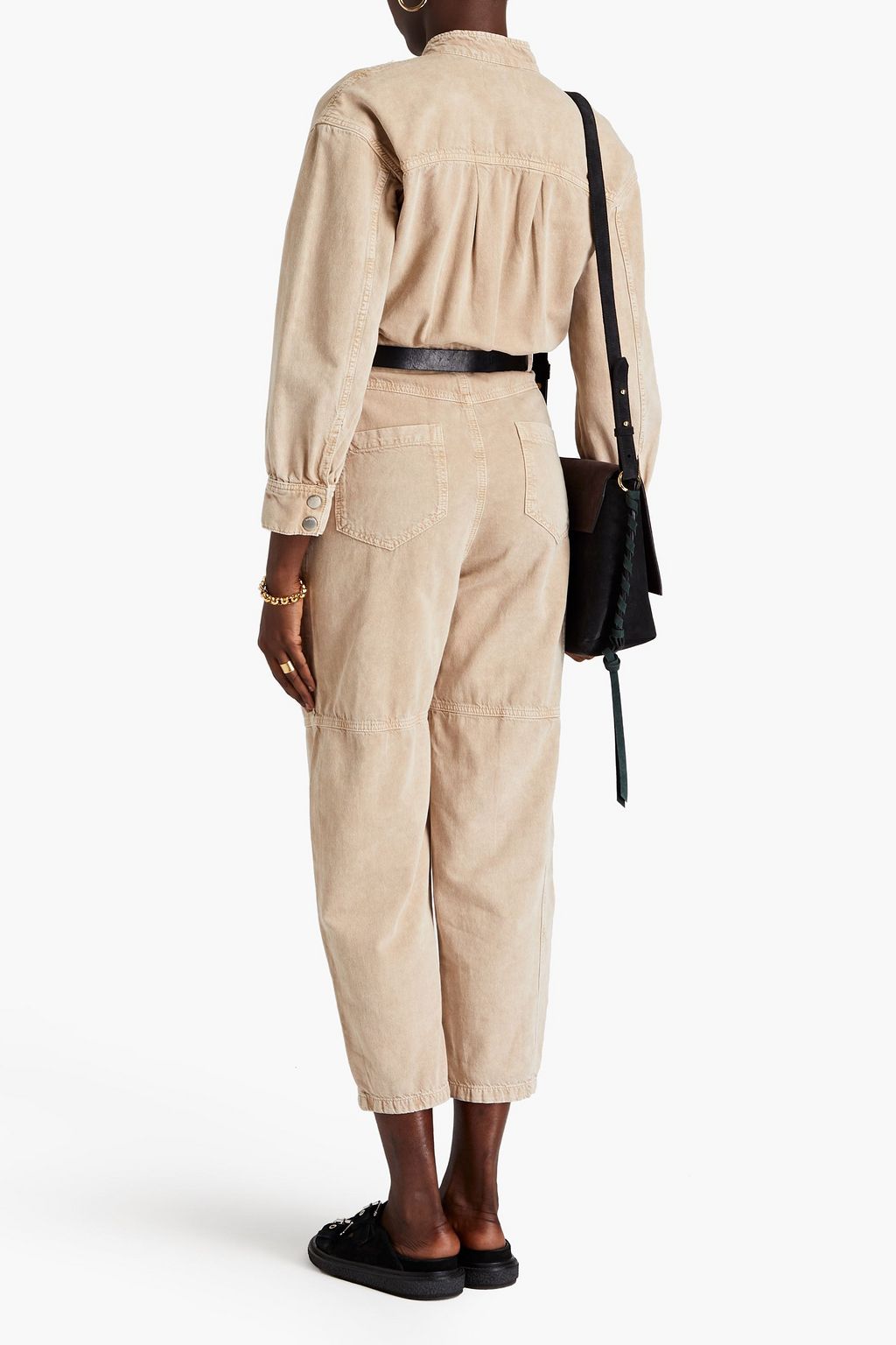 BA&SH Dincy cropped denim jumpsuit