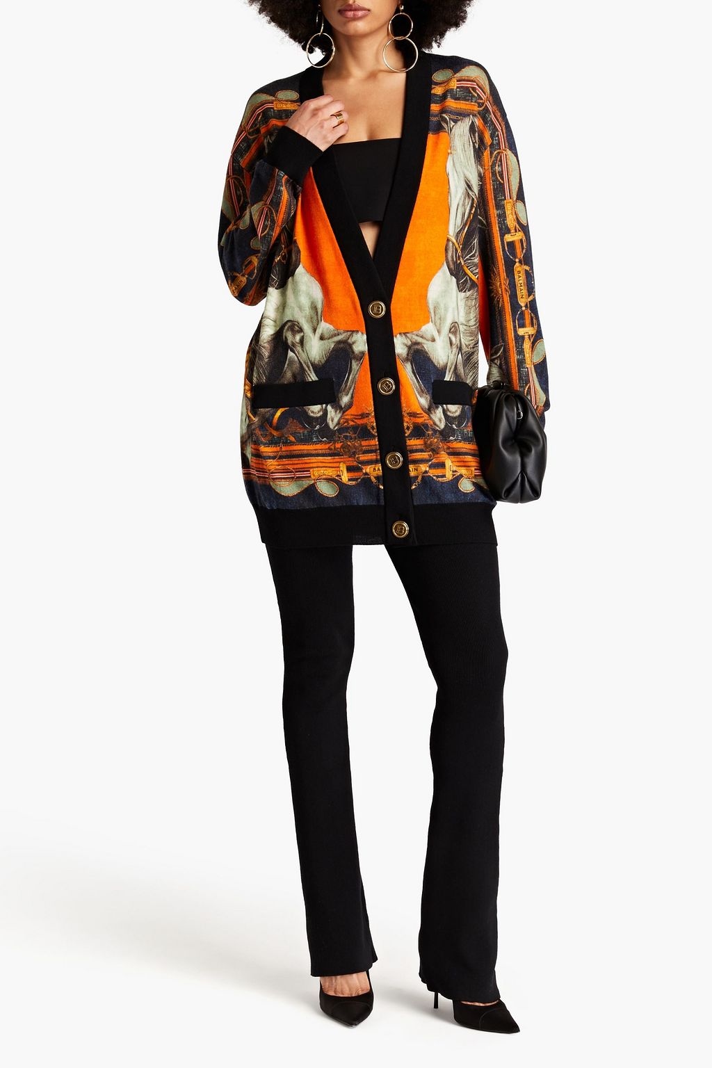 BALMAIN Printed wool cardigan