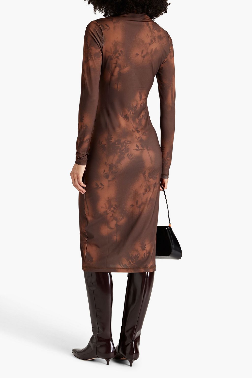 HOLZWEILER Soril printed stretch-jersey midi turtleneck dress
