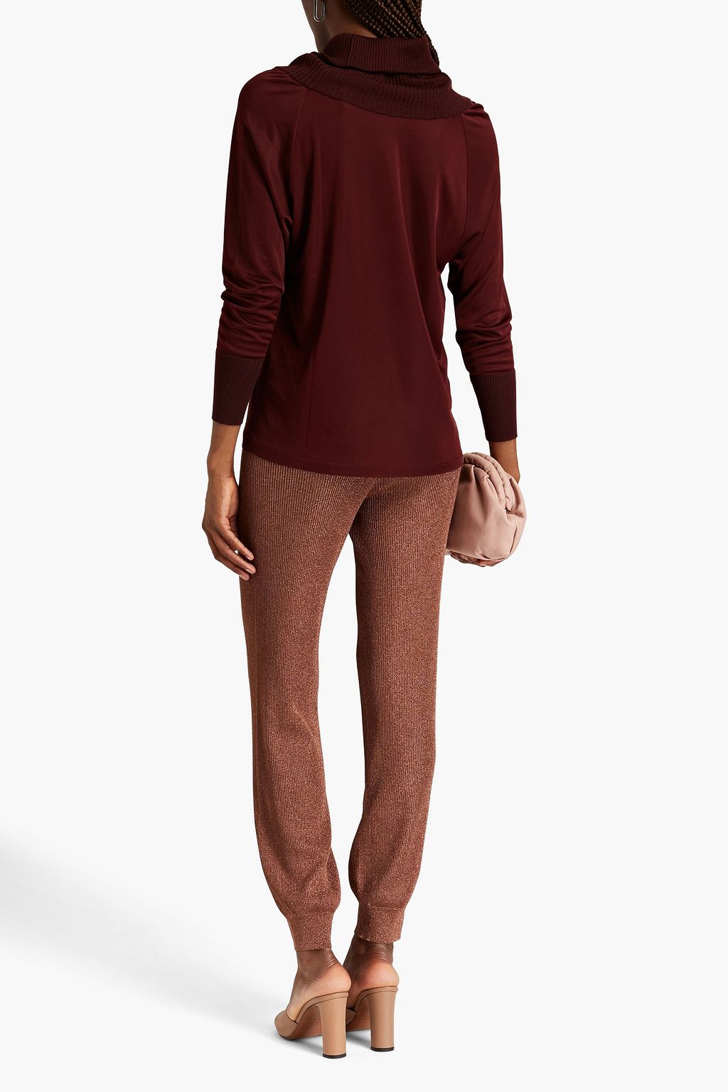 MISSONI Knit-paneled jersey turtleneck sweater