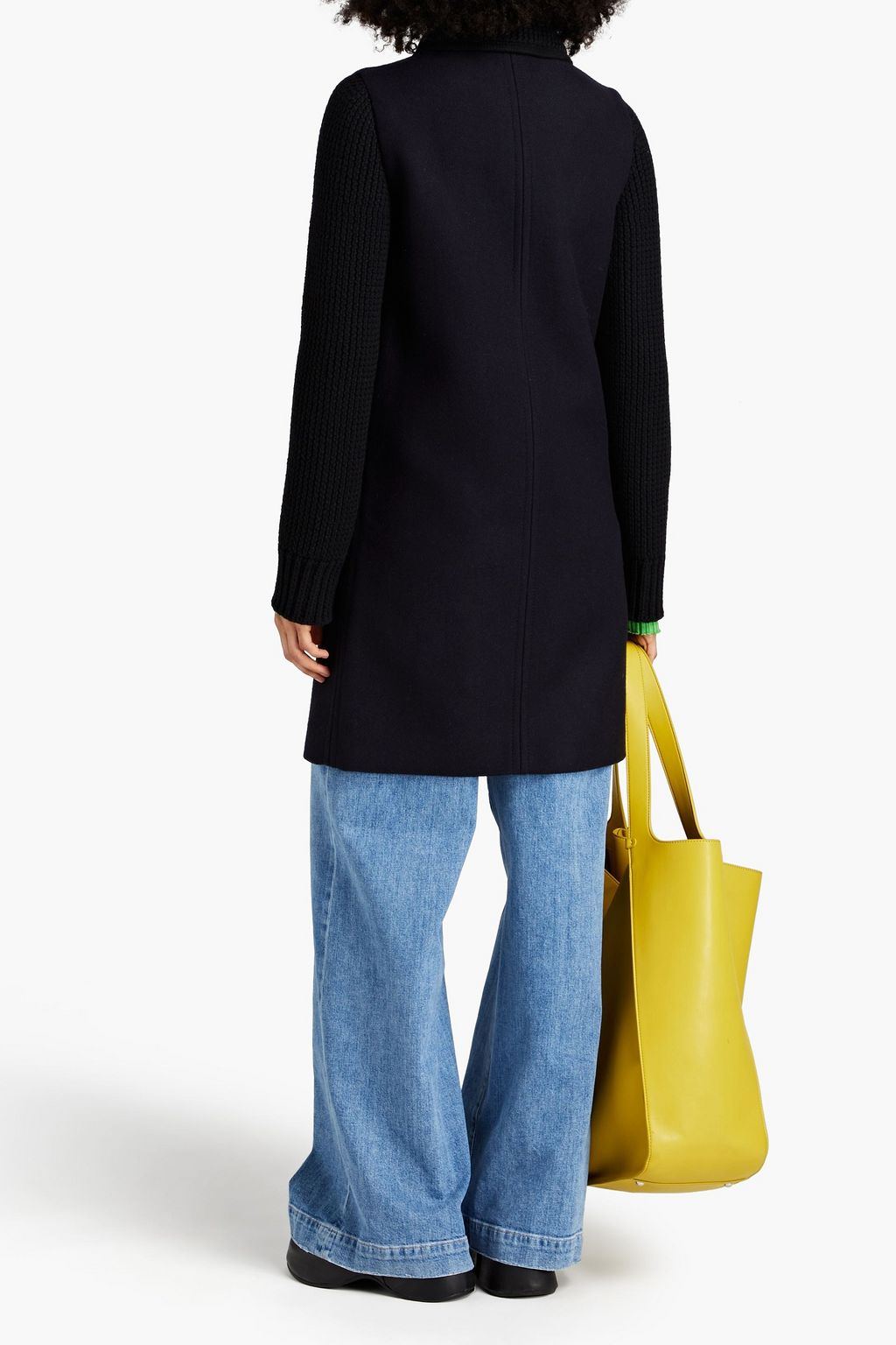 MISSONI Ribbed-knit paneled wool-felt coat