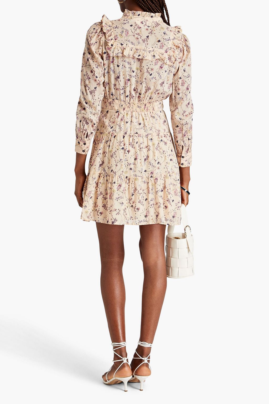 BA&SH Belle gathered floral-print cotton-gauze mini dress