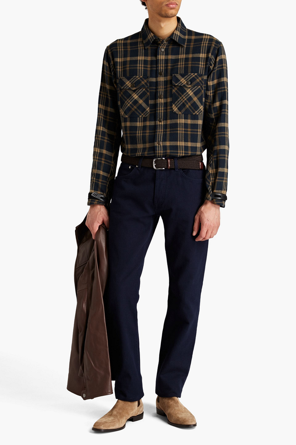  Rag & Bone - Hemd Aus Baumwoll-jacquard Mit Karomuster - Blau - Xs 