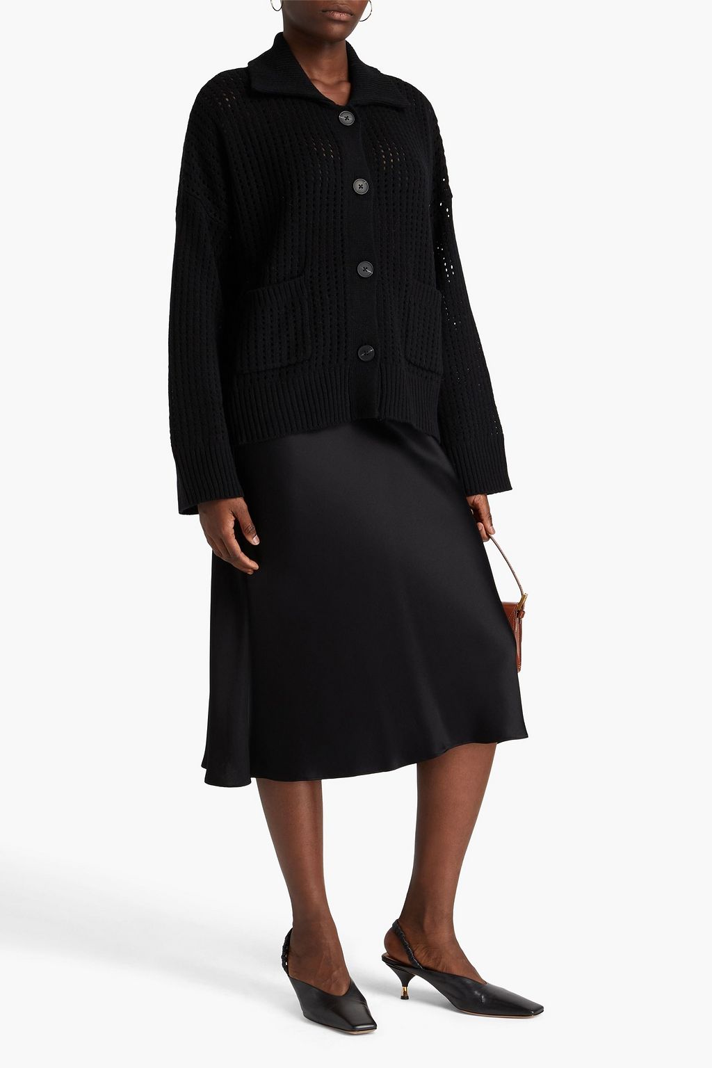 HOLZWEILER Tired open-knit wool-blend cardigan