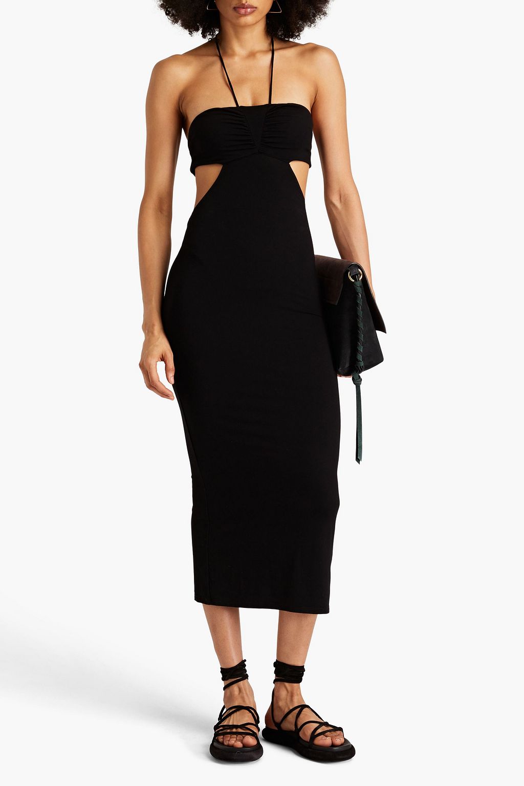BA&SH Hailey cutout jersey halterneck midi dress