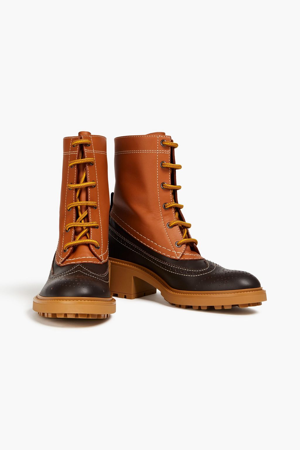 CHLOÉ Franne two-tone leather ankle boots