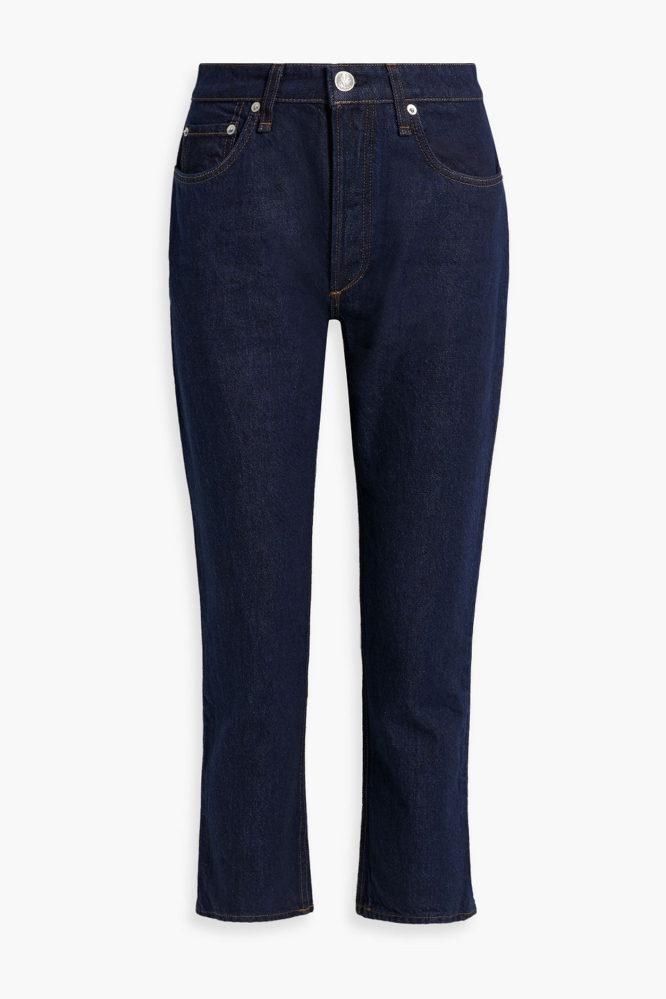 Rag & Bone Nina Cropped High-rise Slim-leg Jeans In Dark Denim